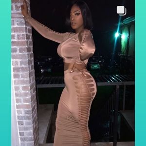SOLD IN STORE Designer Two piece maxi skirt with fitted top